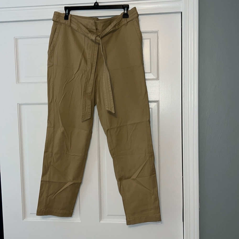 Talbots Belted Slim Cotton Chino Pants NWT 12